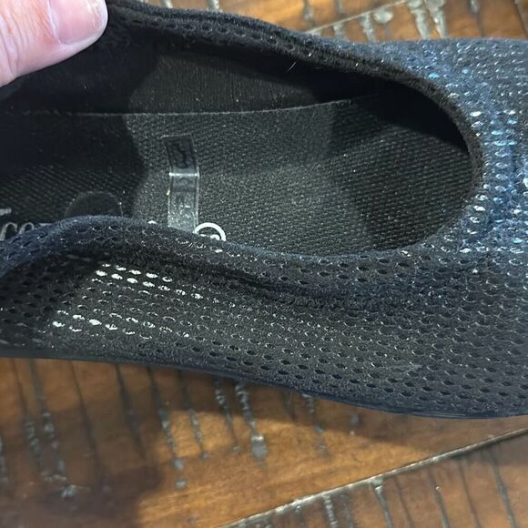 Arcopedico black shimmer ballet flats slip on 38 7 7.5 - Picture 5 of 6